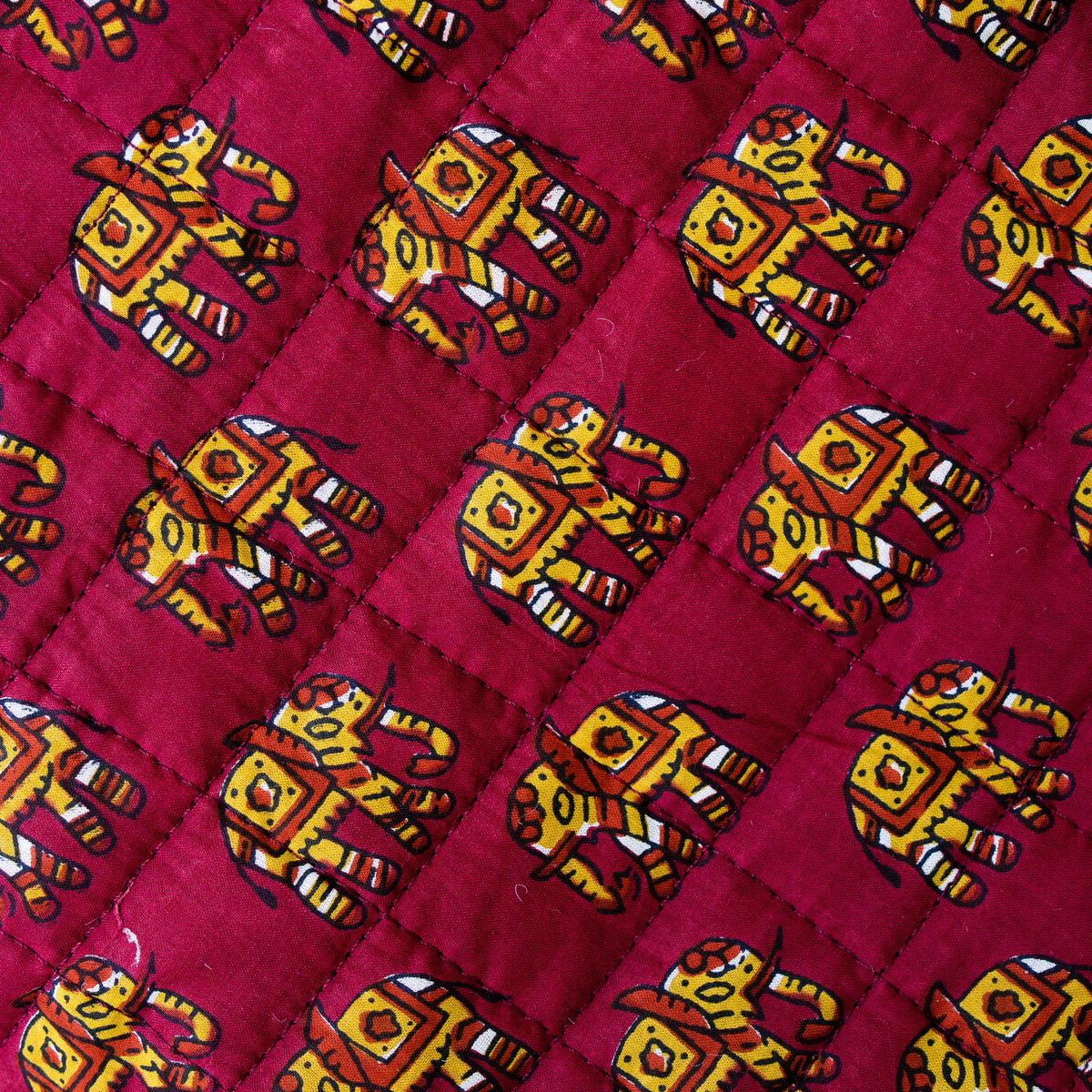 Dog Coat Cotton Quilted | Single Strap | Royal Elephants
    
    
    
      – Flury
