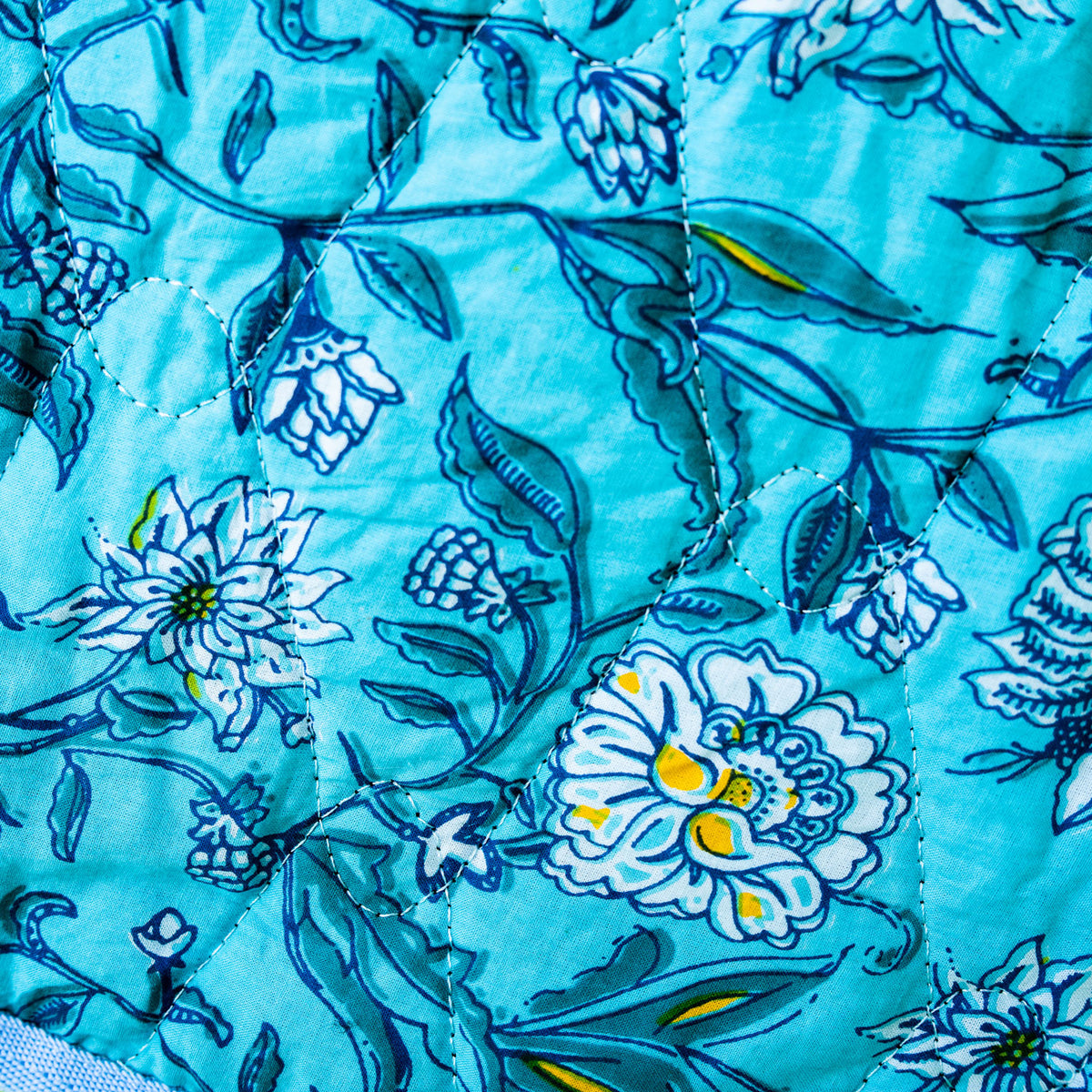 Dog Coat Cotton Quilted | Single Strap | Turqo Floral
    
    
    
      – Flury